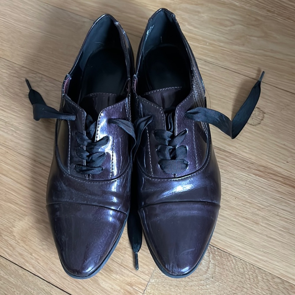 Burgundy patent oxfords